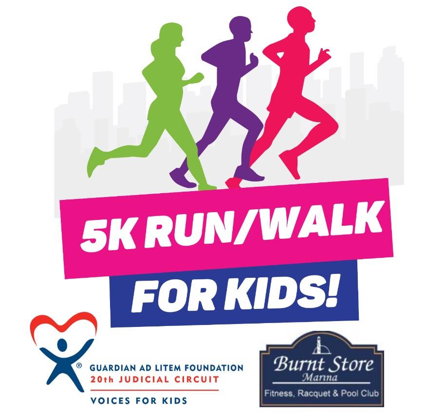 Graphic promoting 5K run/walk for kids