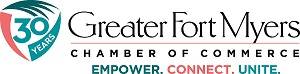 Greater Fort Myers Chamber of Commerce logo with tagline empower connect unite