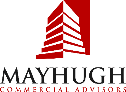 Mayhugh Commercial Advisors logo in red and black