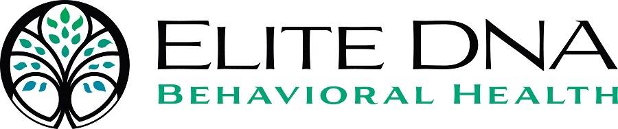 Elite DNA Behavioral Health logo in black and green
