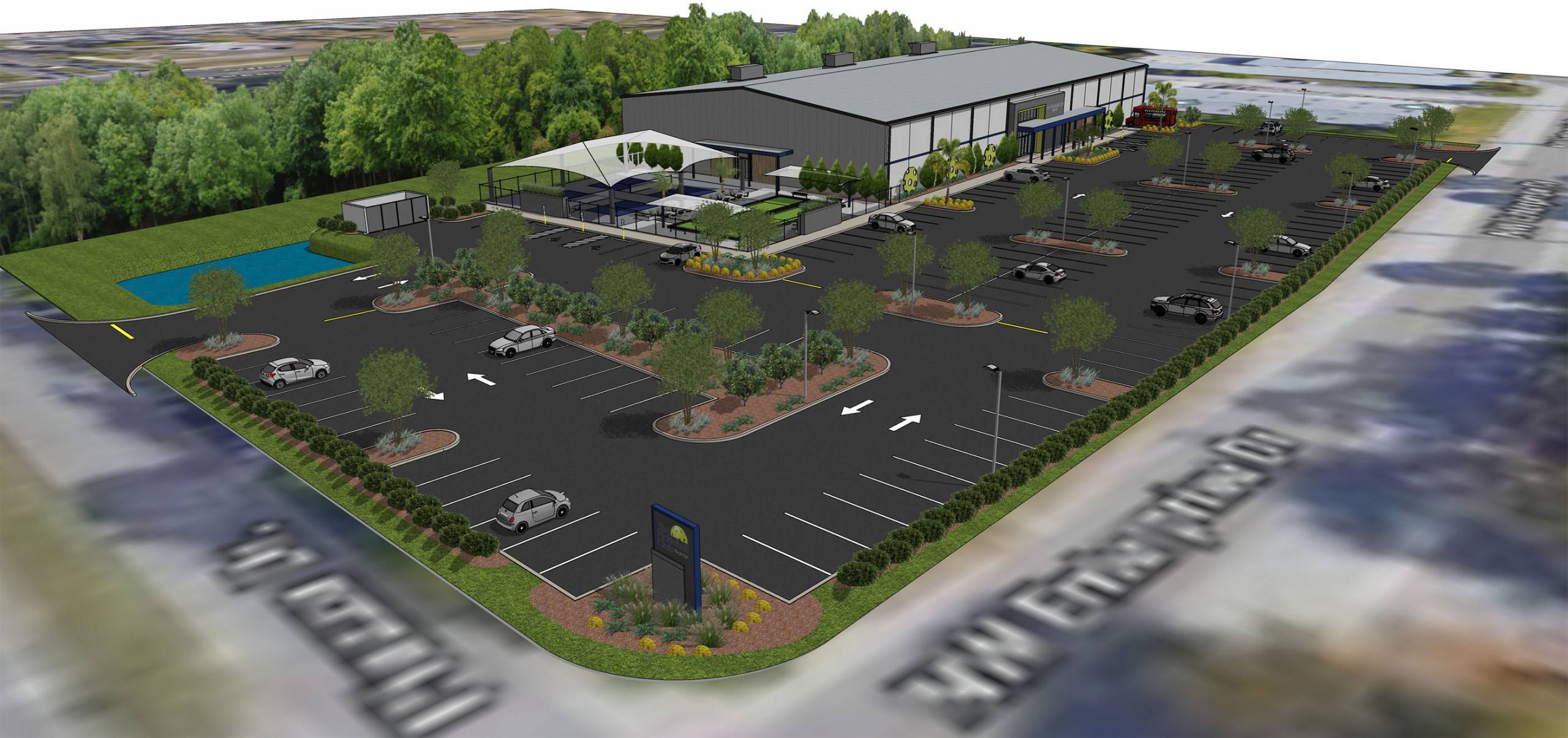 Rendering of Pickleball Club by Stevens Construction