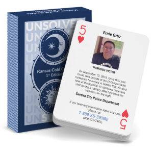Cold Case Playing Cards - Five of Hearts, Ernie Ortiz